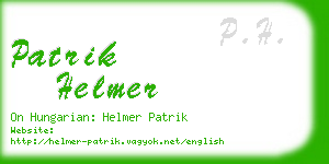patrik helmer business card